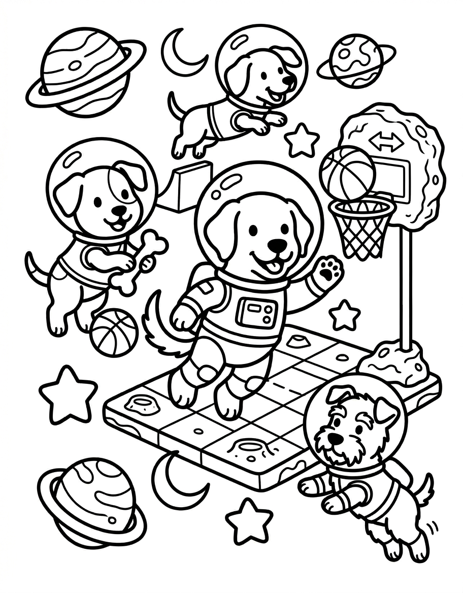 Puppies Space Basketball